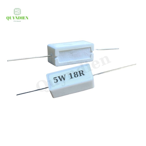 Điện trở sứ 5W chân cắm ±5% dáng Nằm - 18R