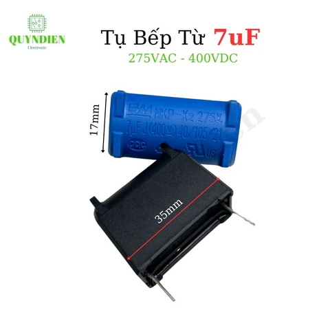 Tụ bếp từ 7uF 275VAC/400VDC đứng