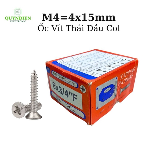 Ốc Vít Thái Ren Xoắn Đầu Col M4x15mm