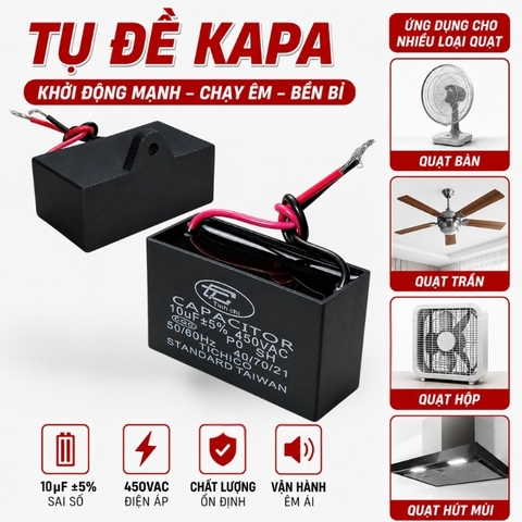 Tụ Đề Kapa Vuông Tinh Chi 10uF 450VAC