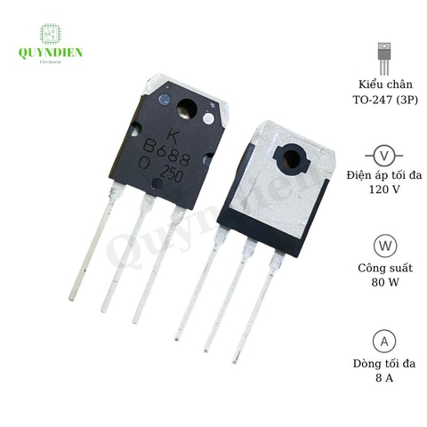 B688 transistor  hãng KEC - lưng đồng mạ NIKEN chất lượng - hàng mới