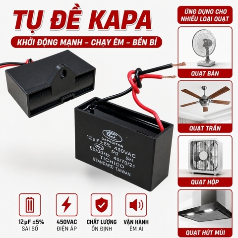 Tụ Đề Kapa Vuông Tinh Chi 12uF 450VAC
