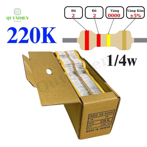 Điện trở Đài Loan 1/4W - 220K