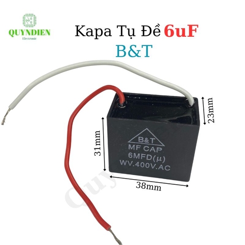 Tụ điện kapa tụ đề tụ ngậm tụ quạt 6uf 400V.AC B&T