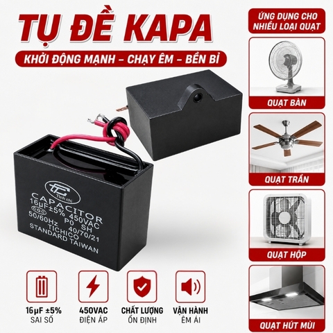 Tụ Đề Kapa Vuông Tinh Chi 16uF 450VAC