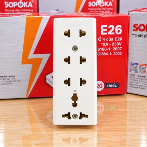 Ổ Cắm Điện 4 Cửa Công Suất 2200W E26