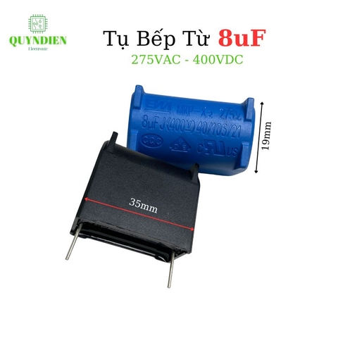 Tụ bếp từ 8uF 275VAC/400VDC đứng