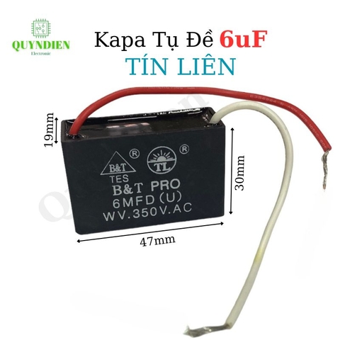 Tụ điện kapa tụ đề tụ ngậm tụ quạt 6uf 400V.AC TÍN LIÊN