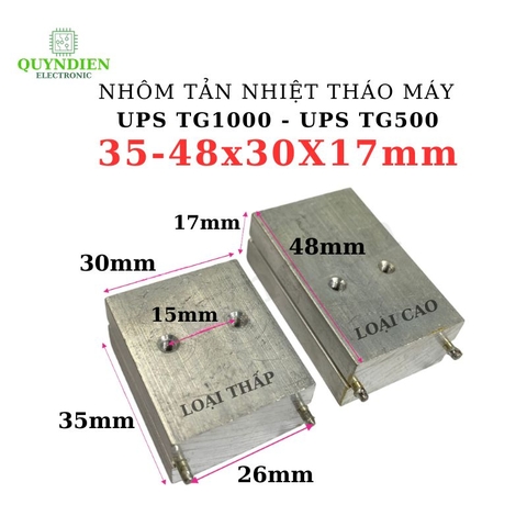 Nhôm tản nhiệt tháo máy UBS TG1000 - UBS TG 500