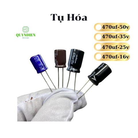 Tụ hóa 470uf-16v 25v 35v 50v màu ngẫu nhiên