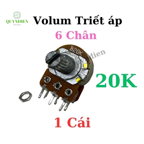 Volum biến trở Triết áp đôi 6 chân WH148 B20K