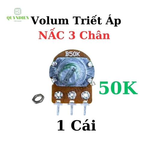 Biến trở 3 chân Volum Triết áp đơn nấc khía B50K