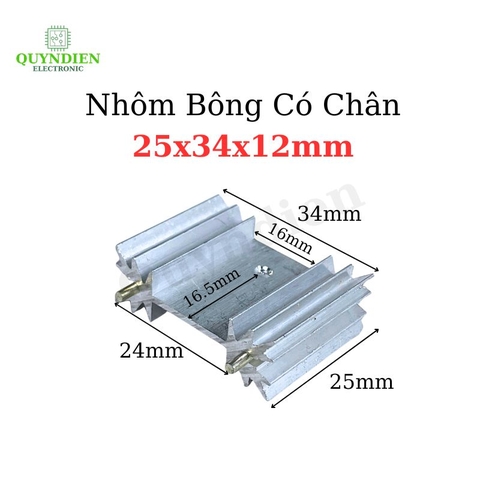 Nhôm Tản Nhiệt - Nhôm Bông TO-247 Kích Thước 34x25x12mm