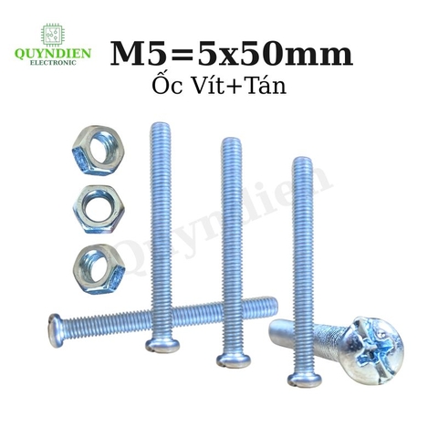 Ốc vít kèm tán M5x50mm túi 100 con