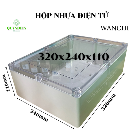 Hộp Nhựa ABS WANCHI 320x240x110mm Nắp Trong Màu Trắng