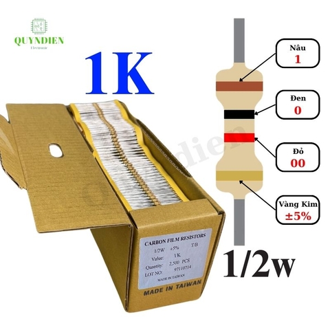 Điện trở Đài Loan 1/2W - 1K