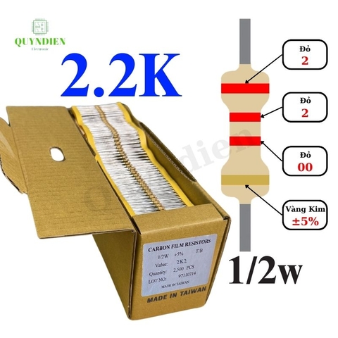 Điện trở Đài Loan 1/2W - 2K2