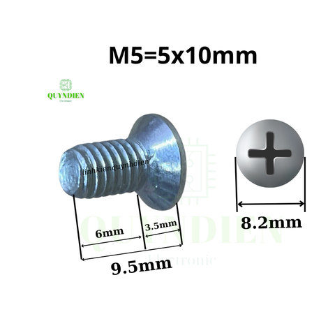 Ốc vít M5 dài 1cm đầu col ren mịn (Túi 100 con=137g)
