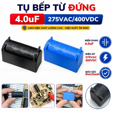 Tụ Bếp Từ 4uF - 400V Loại Đứng