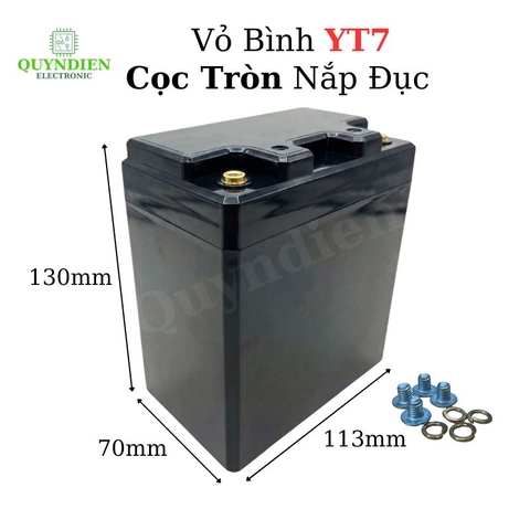 Vỏ Bình Đề Xe Máy YT7 Cọc Tròn Nắp Đục