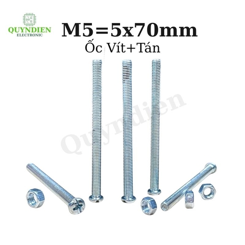 Ốc Vít M5x70mm Có Kèm Tán - Túi 100 Con