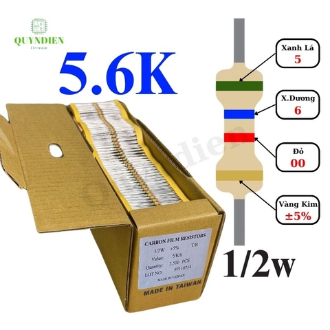 Điện trở Đài Loan 1/2W - 5K6