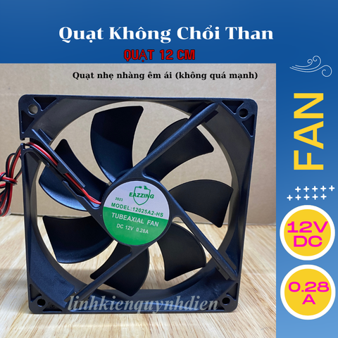 Quạt tản nhiệt Quạt không chổi than 12x12x2.5cm nguồn 12V (DC)-0.28 (A)