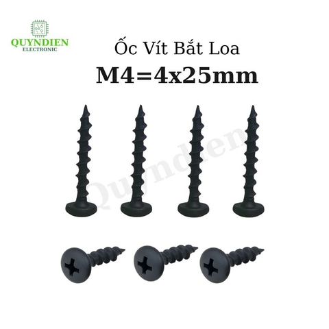 Ốc Vít M4x25mm Taiwan Ren Thưa Nhọn - Túi 1kg