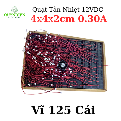 Quạt Tản Nhiệt mới 12VDC 4x4x2 cm dòng 0.3A-Vĩ 125 Cái
