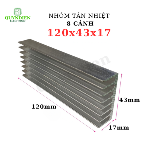 Nhôm tản nhiệt 120x43x17mm