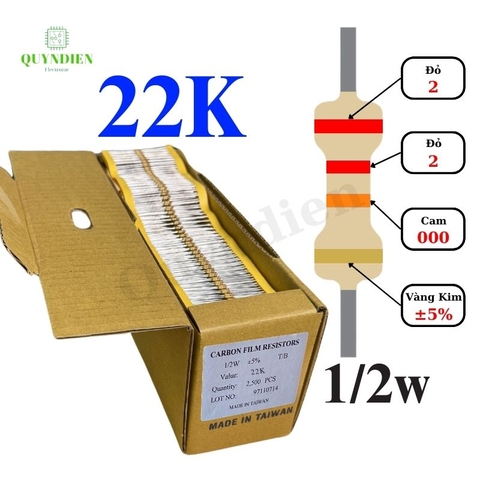 Điện trở Đài Loan 1/2W - 22K