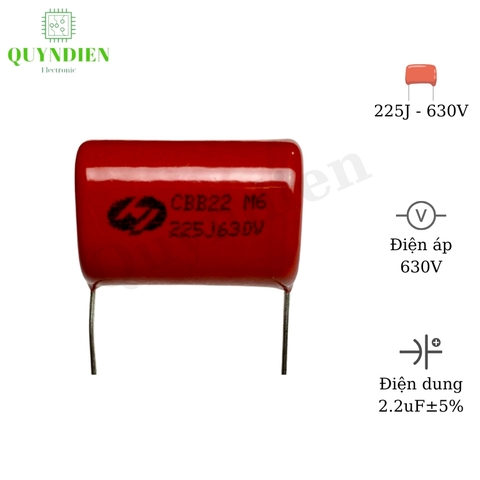 Tụ kẹo Nâu đỏ CBB22 225J 630V