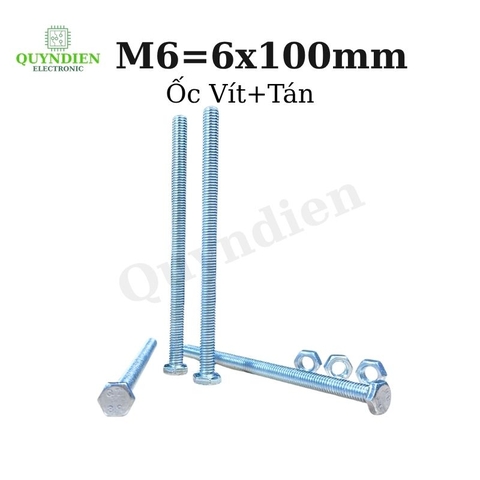 Ốc Vít M6x100mm Có Kèm Tán - Túi 100 Con