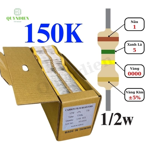 Điện trở Đài Loan 1/2W - 150K