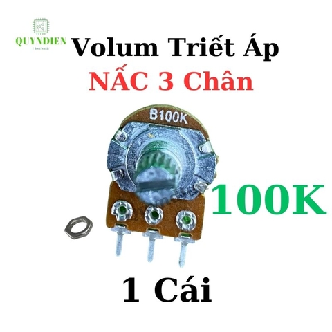 Biến trở 3 chân Volum Triết áp đơn nấc khía B100K