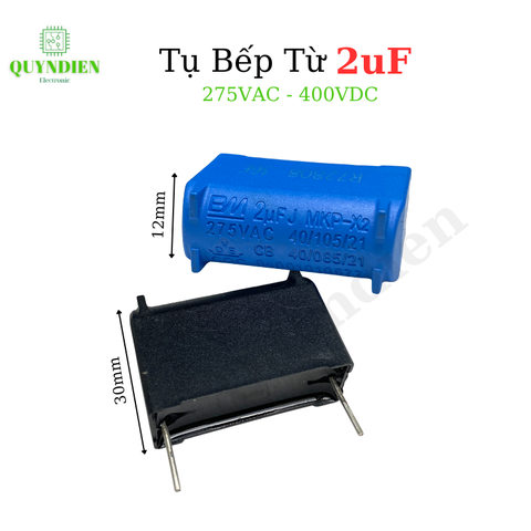 Tụ bếp từ 2uF 275VAC/400VDC đứng