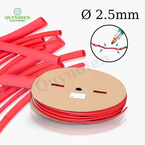 Gen co nhiệt size 2.5mm màu đỏ