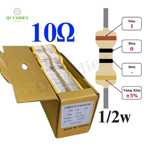 Điện trở Đài Loan 1/2W - 10Ω
