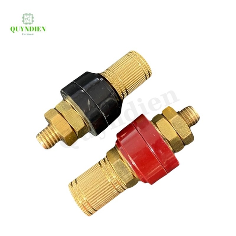 Cọc Đồng M8 - 8mm 200A NẮP ĐỒNG (Đỏ + Đen)