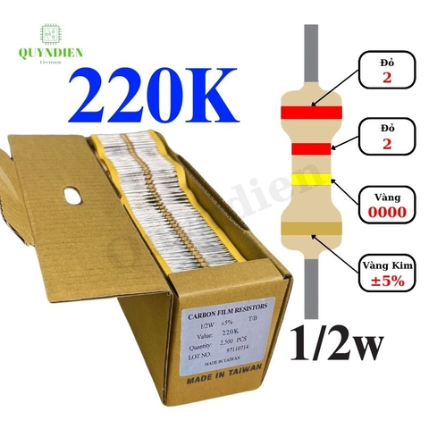 Điện trở Đài Loan 1/2W - 220K