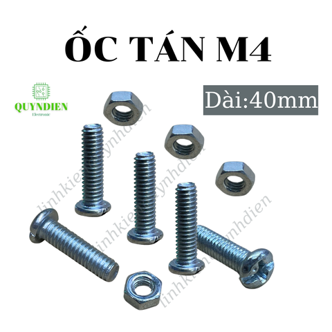 Ốc vít M4 dài 40 mm có kèm tán túi 100 con