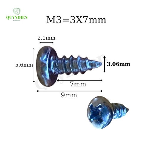 Ốc vít nhọn đầu tròn M3 3x7mm