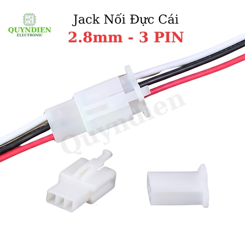 Jack Nối Dây Điện Đực Cái 3 PIN 2.8mm Cho Xe Máy Ô Tô