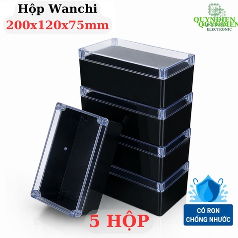 Hộp Nhựa ABS WANCHI 200x120x75mm Màu Đen Nắp Trong