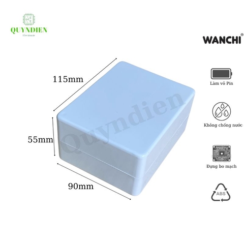 Hộp Nhựa ABS WANCHI 115x90x55mm Màu Trắng
