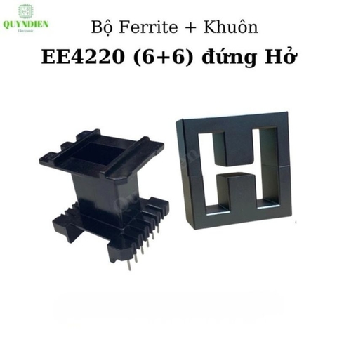 Lõi Biến Áp Xung EE4220 Khuôn Đứng Hở (6+6 Chân)
