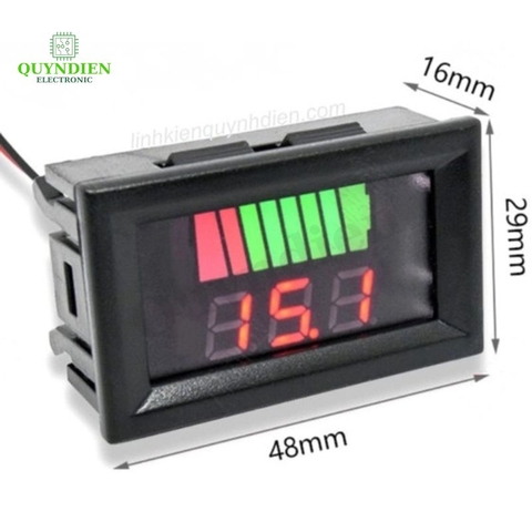 Đồng Hồ LED Đo Dung Lượng Pin 12~60V 0.56 Inch