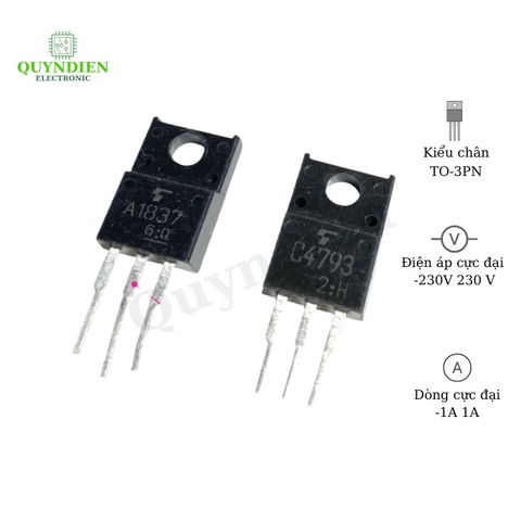 Transistor A1837 C4793 Lưng Đồng Chân Zin Hàng Tháo Máy