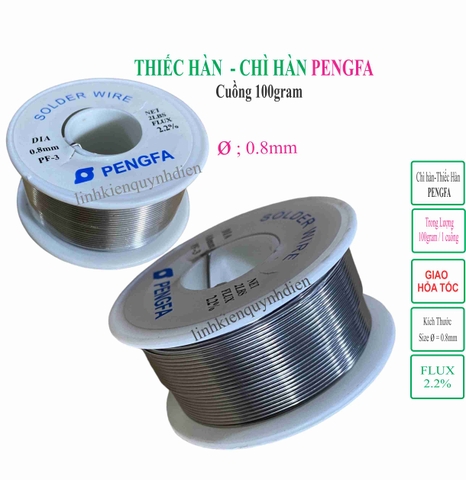 Chì hàn thiếc hàn PENGFA Size 0.8mm Cuộn 100gr