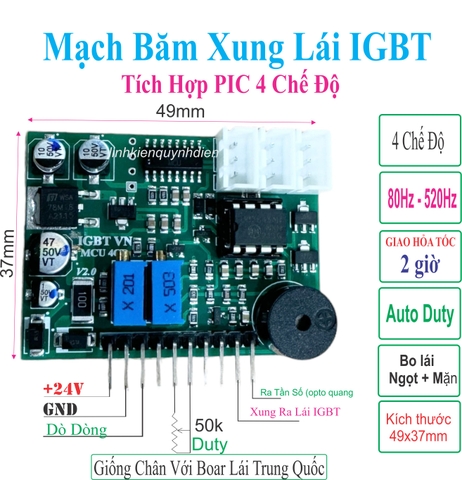 Module lái IGBT tích hợp 2 in 1 UC3842 + PIC 4 chế độ
